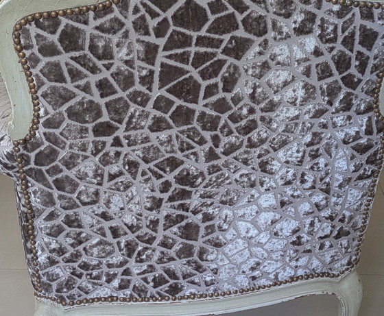 Image 1 of Hübsches Paar Barocksessel aus Velours und Holz