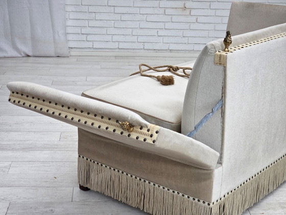 Image 1 of Divano danese a due posti con braccioli a goccia, anni '70, rivestimento in velluto.