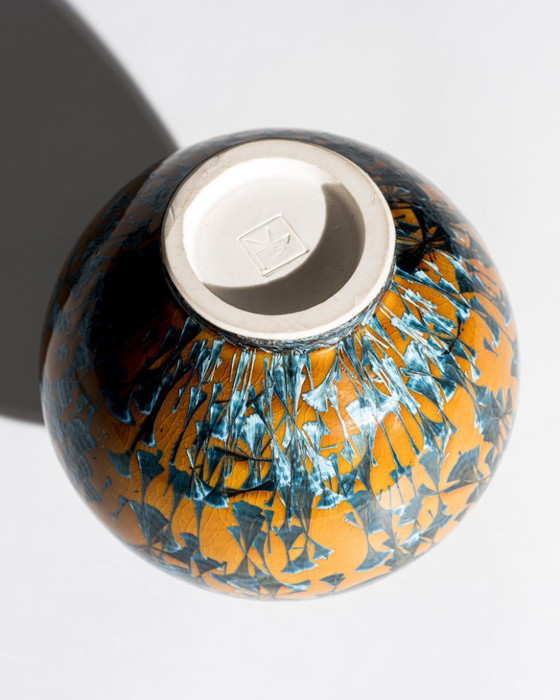 Image 1 of Crystalline Glaze Ceramic Vase Attributed Monogram “ML”, Germany, 20th Century