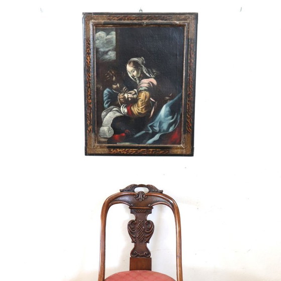 Oil Painting on Canvas, Madonna with Child and Angel Italy 17th Century – Paintings & Drawings (photo 3 of 17)