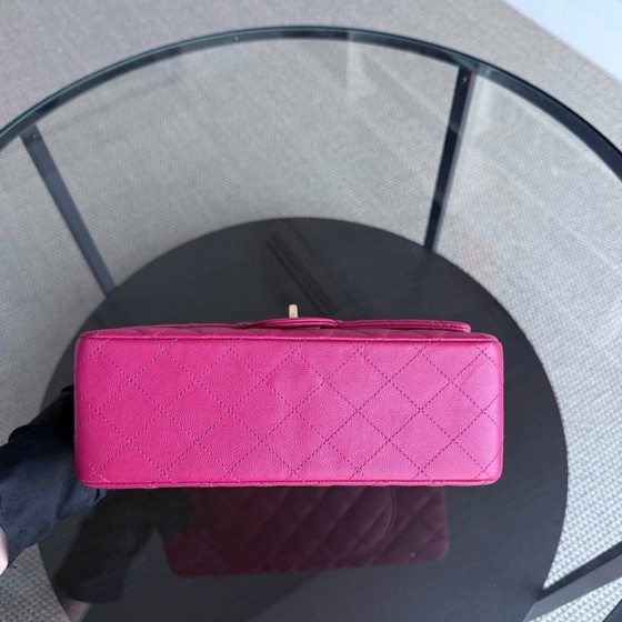 Image 1 of Chanel 2.55 Reissue 225 - 24 cm Caviar Steppleder, Pink, Goldbeschläge, Serie 23