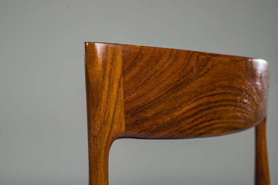 Image 1 of Mid Century Palisander Esszimmerstuhl mit Leine, 1950er Jahre, 4er Set