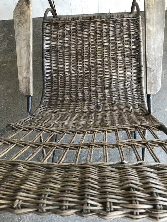 Mid-Century Bentwood and Steel Rocking Chair, 1960s, polished steel, Mid Century Modern (photo 2 of 8)