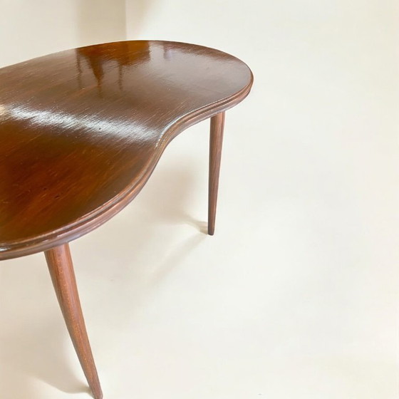 Image 1 of Kidney-shaped table, wooden side table from the 1950s, made in Germany