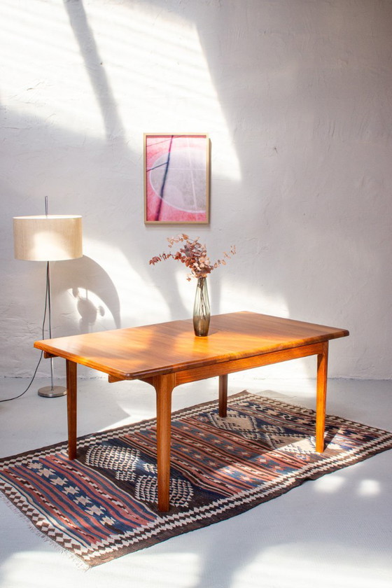 Image 1 of Vintage teak dining table, Danish Mid Century, 1960s, solid wood