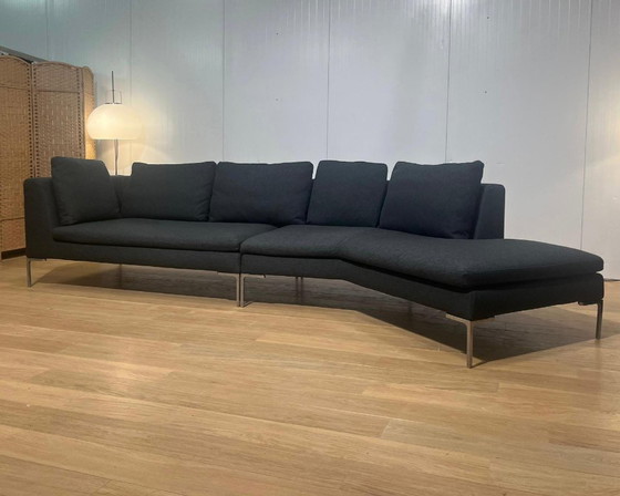 Image 1 of Canapé d'angle Charles de B&B Italia, comme neuf, en laine verte/anthracite