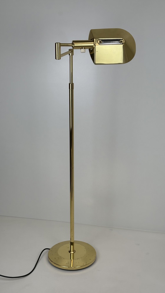 Image 1 of Lampada da lettura vintage in ottone regolabile in altezza Metalarte