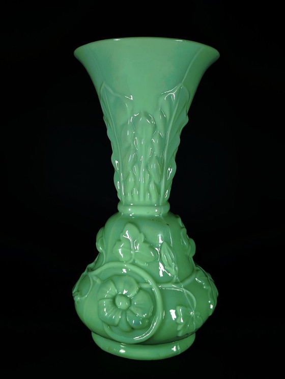Image 1 of Opaline glass vase by Saint Louis, Capucine model, circa 1900