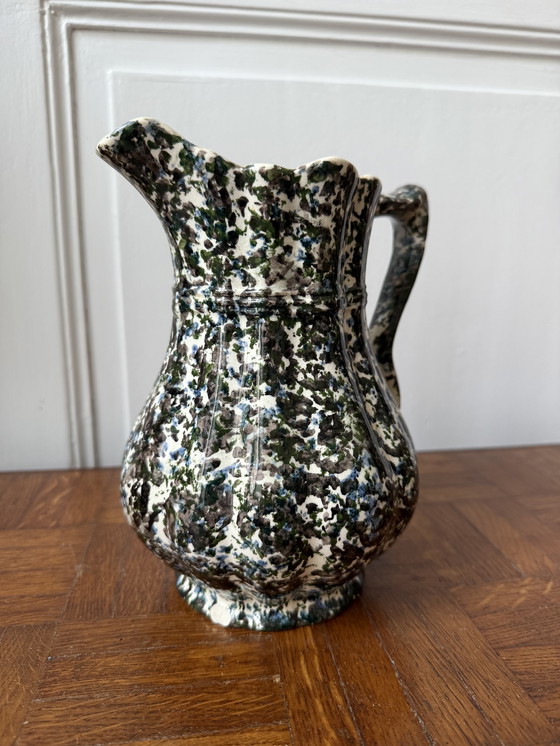 Image 1 of Decanter / brocca d'acqua verde e blu maculata