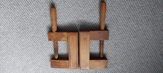 Set di 2 fermalibri/morsetti in legno antichi (circa 1900) – Oggetti decorativi, Wood (photo 5 of 7)
