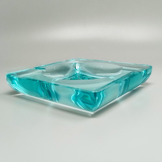 Jaren 70 Mid-Century Aquamarijn Asbak van Fontana Arte. Gemaakt in Italië – Glazen & Karaffen, Crystal (photo 7 of 7)