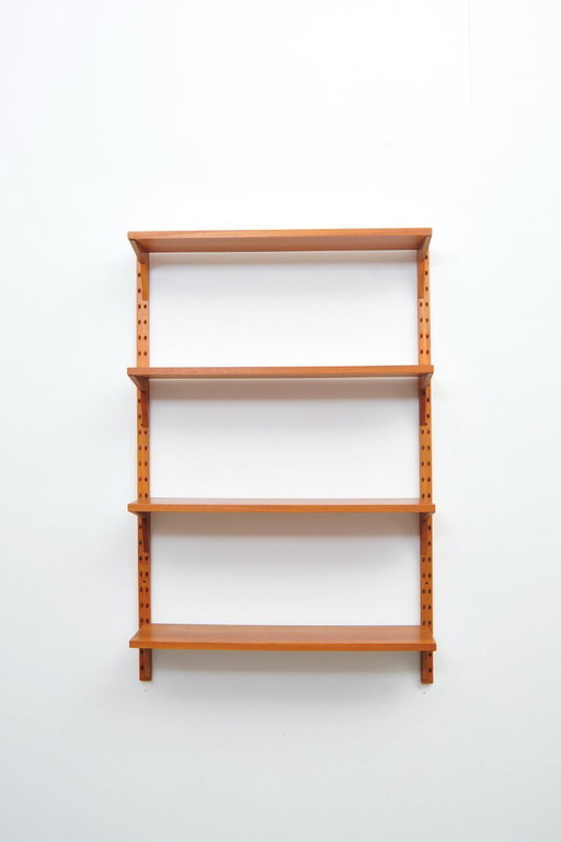 "Royal System" wall shelf made of teak by Poul Cadovius for CADO (1950s)
