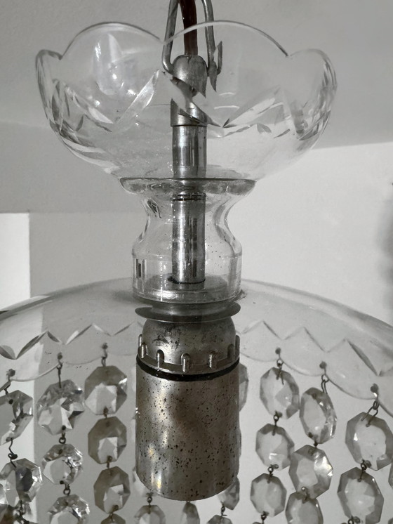 Image 1 of 1950s crystal hot air balloon ceiling light
