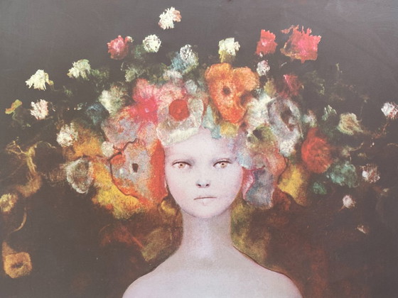 Leonor Fini – Vrouw met bloemen in haar haar – Litho's & Zeefdrukken, Paper (photo 4 of 8)