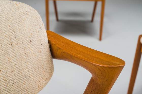 Image 1 of Esszimmerstühle Modell 42 aus Teakholz und Wolle, Kai Kristiansen für Schou Andersen, 1960er Jahre, 6-teilig