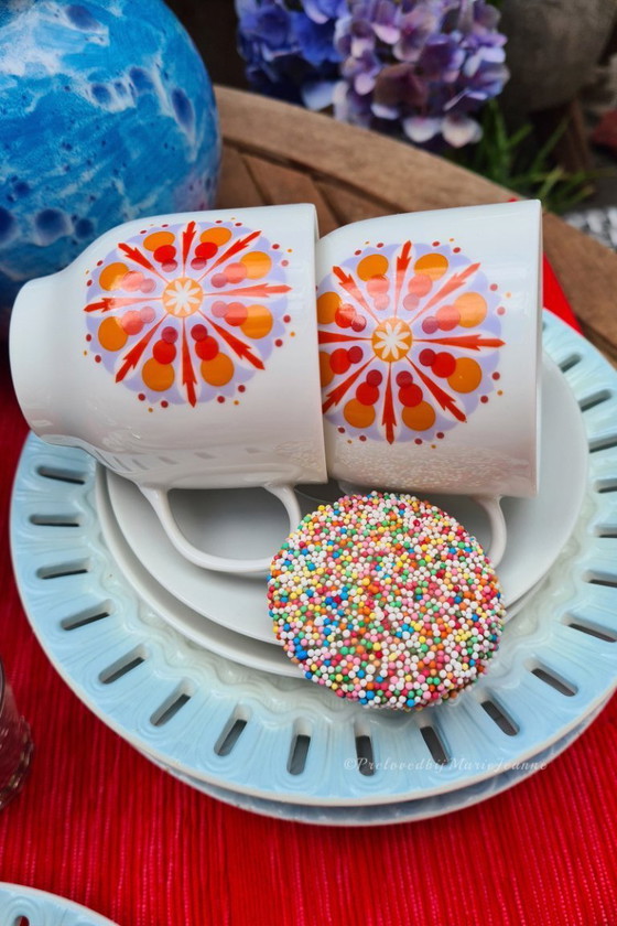 Image 1 of Melitta Germania 5x piatti-tazza in porcellana bianca (10)