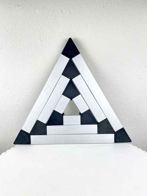 Danish Vintage Postmodern 1980s Design Trivet Coasters by Jorgen Meldgaard for Menu - Set of Three Stackable Trivets