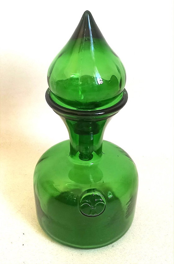 Image 1 of Carafe avec bouchon Empoli vert Années 70 Hauteur 27 cm