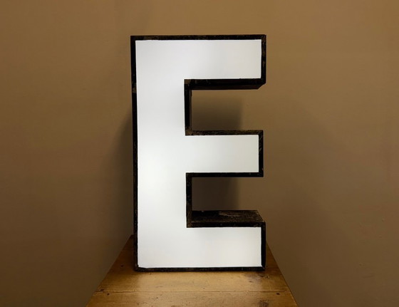 Image 1 of Large Vintage Illuminated Advertising Letter E , 1960s