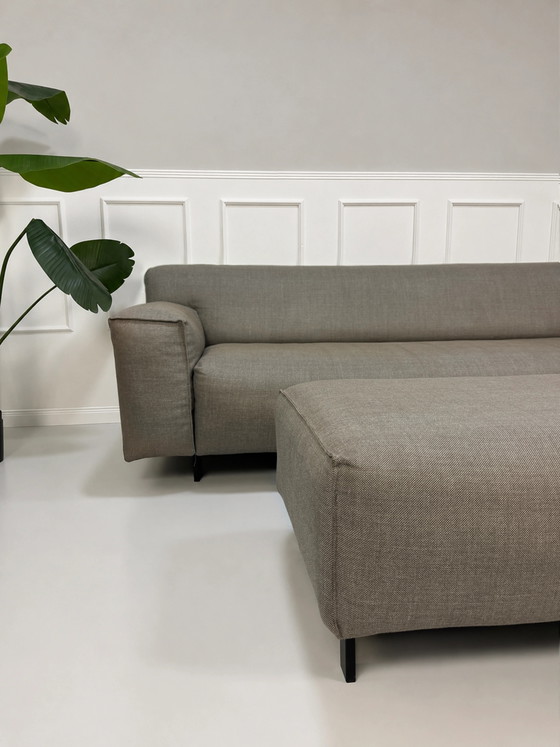 Image 1 of Rolf Benz Grata Bank + Hocker Stoff Grau Bankbank