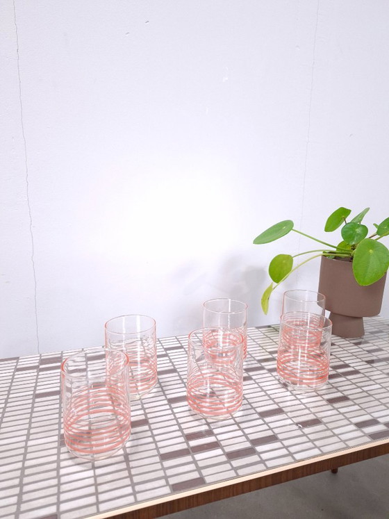 Image 1 of Set di bicchieri con strisce arancioni Jena Glas