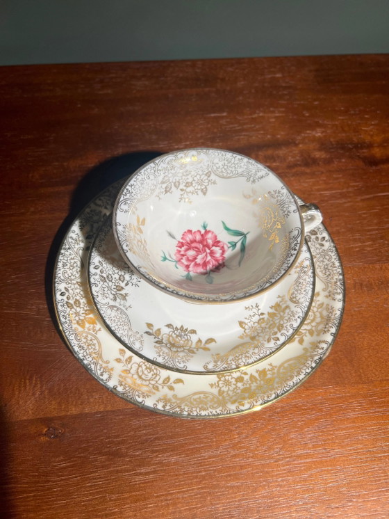 Set da Collezione Vintage Eschenbach, Bordo Dorato Floreale & Garofani, c. 1970, Ottime Condizioni – Stoviglie (photo 3 of 5)