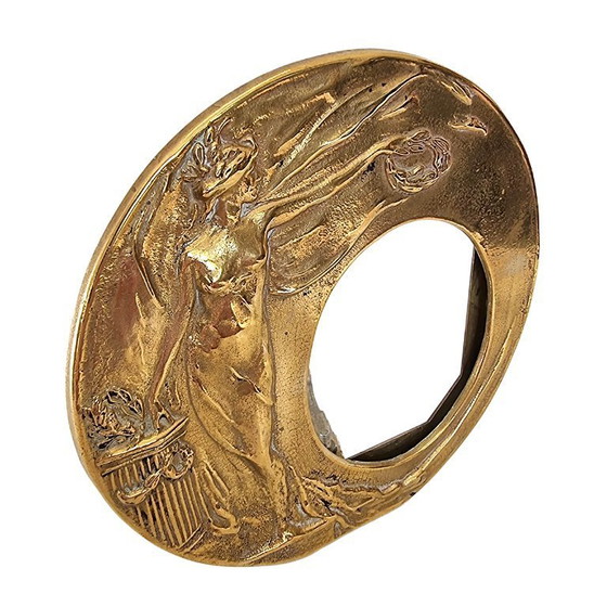 Image 1 of Cadre photo en laiton de style Art nouveau