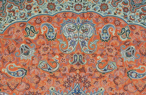 Image 1 of Oriental Handmade Tablecloth, Very Finely Crafted from Silk Threads, 100 x 100 cm