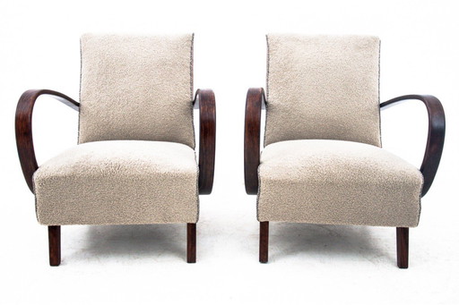 A pair of Art Deco armchairs by J. Halabala from the 1930s, Czechoslovakia.