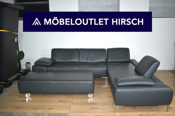 Image 1 of Ledersofa Loop Willi Schillig Mit Hocker Ledercouch Schlafsofa Couch Sofa Ecksofa