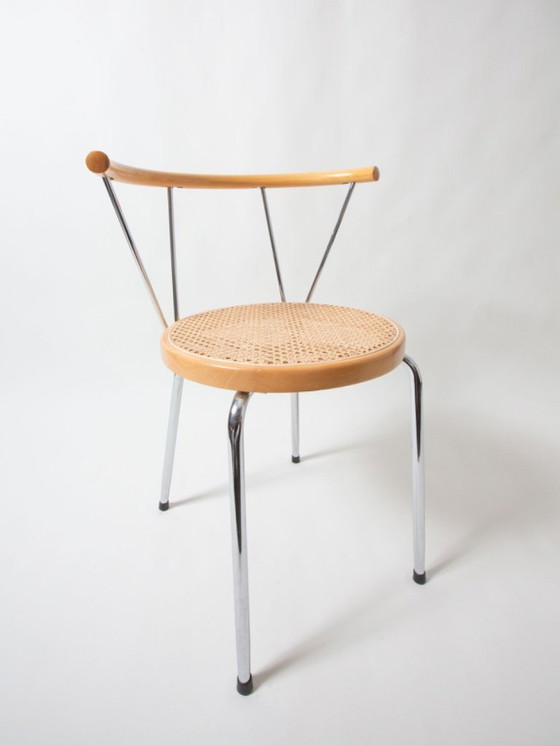 Image 1 of Sedie in rattan con cromature, nello stile di Cesca