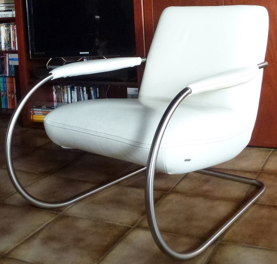 Image 1 of 2x poltrona a slitta Koinor in pelle liscia