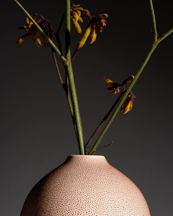 Image 1 of Vaso artigianale in ceramica vintage "SNAKESKIN" di grandi dimensioni, Paesi Bassi, anni '60-'70, altezza 33 cm