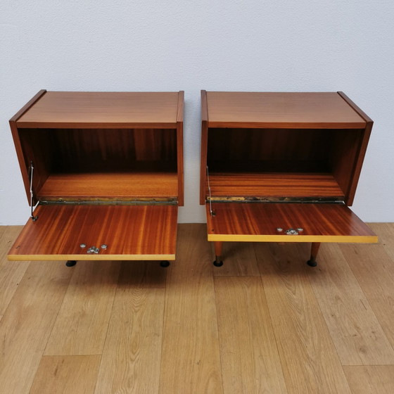 Image 1 of Vintage Mid - Century Nightstands, Side Cabinets, Side Tables Set Price