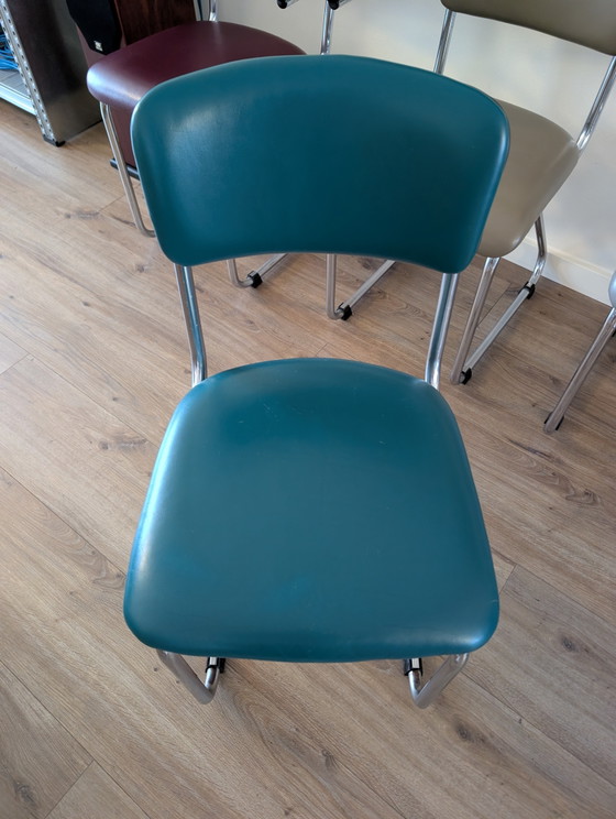 Gispen Stoelen – Eetkamerstoelen, Metal, Leather (photo 5 of 8)