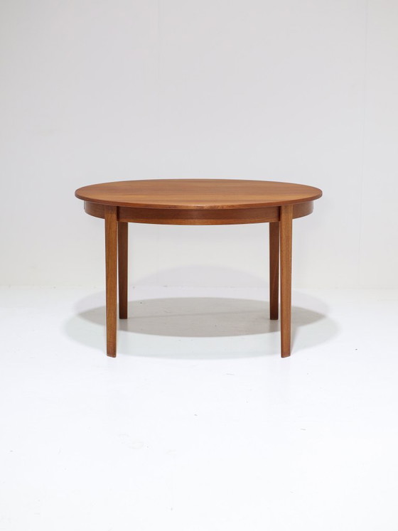 Image 1 of Extendable round dining table teak vintage Danish