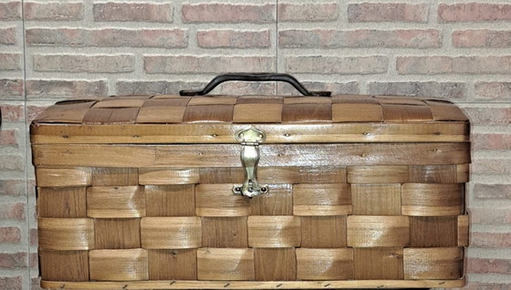 Scatola in legno intrecciato vintage, Oggetti decorativi, Marrone (foto 4 di 8)