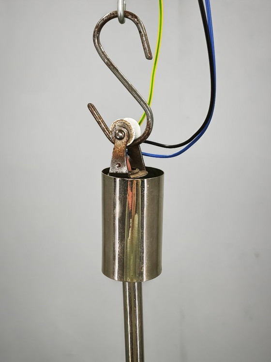 Image 1 of Art Deco Five-Light Chrome Chandelier, Czechoslovakia, 1930s