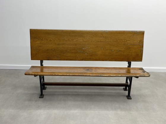 Image 1 of Vintage bench (foldable) with characteristic cast iron 147 cm