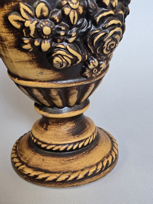 Vintage clay amphora vase - 38cm. High