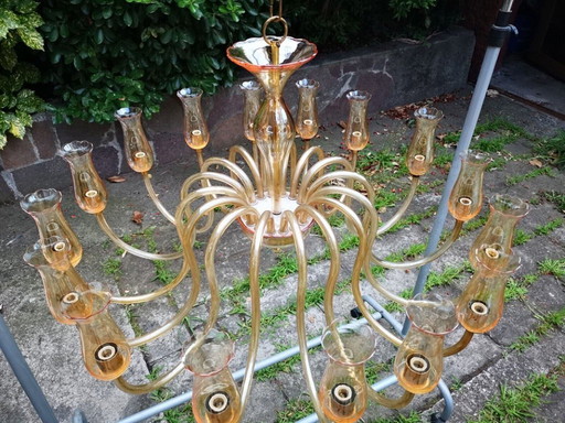 Superb Grand Scale De Majo Murano Sixteen Arm Chandelier 1950/60
