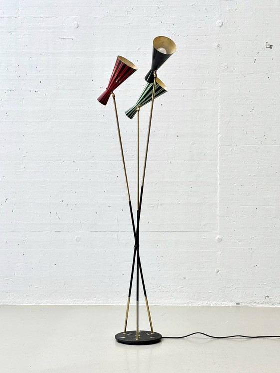 Image 1 of Lampadaire de style mid-century, signé Lumenform, années 1960