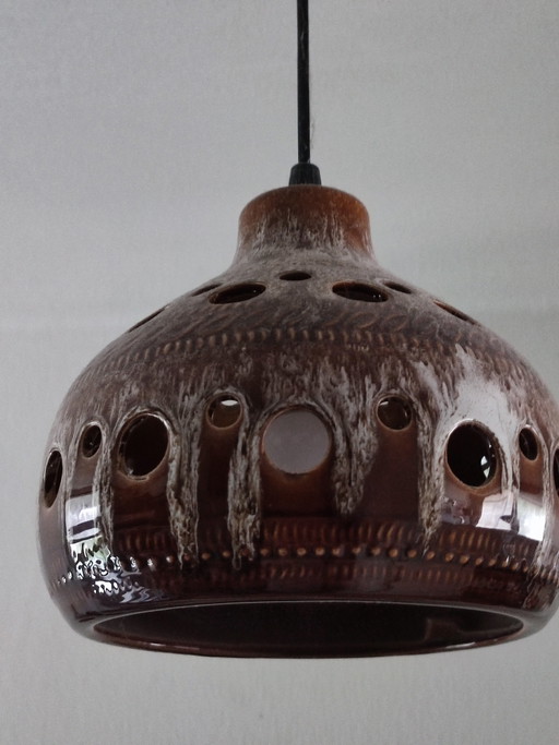 Vintage Keramik-Hängelampe Braun – hanglampen, Ceramic (photo 2 of 6)