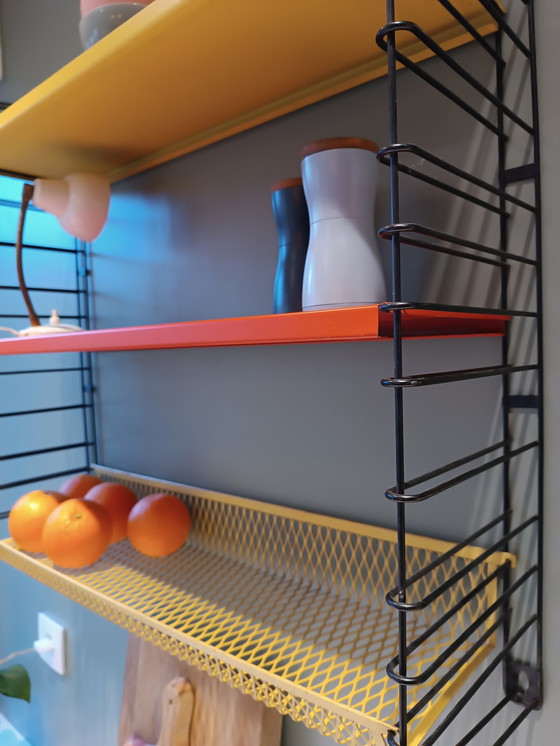 Image 1 of Tomado wall rack, sixties vintage, with basket