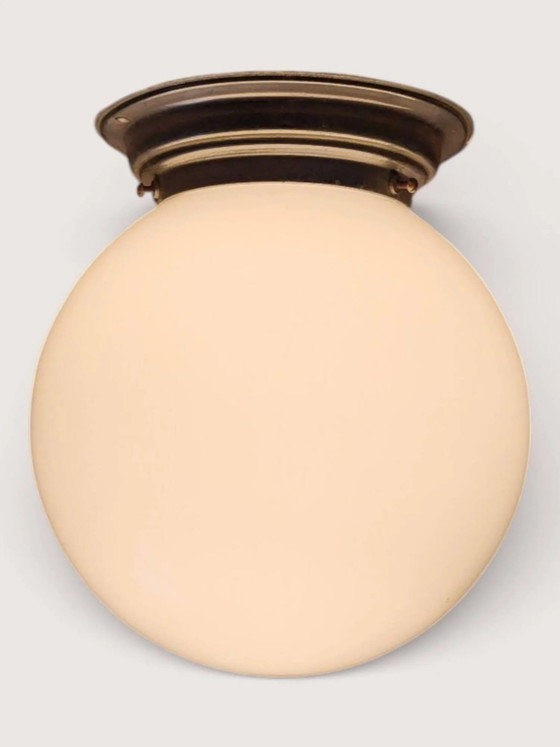 Plafoniera a globo in vetro anni '50 – Plafoniere, Crystal, Glass, Art Deco (photo 7 of 8)