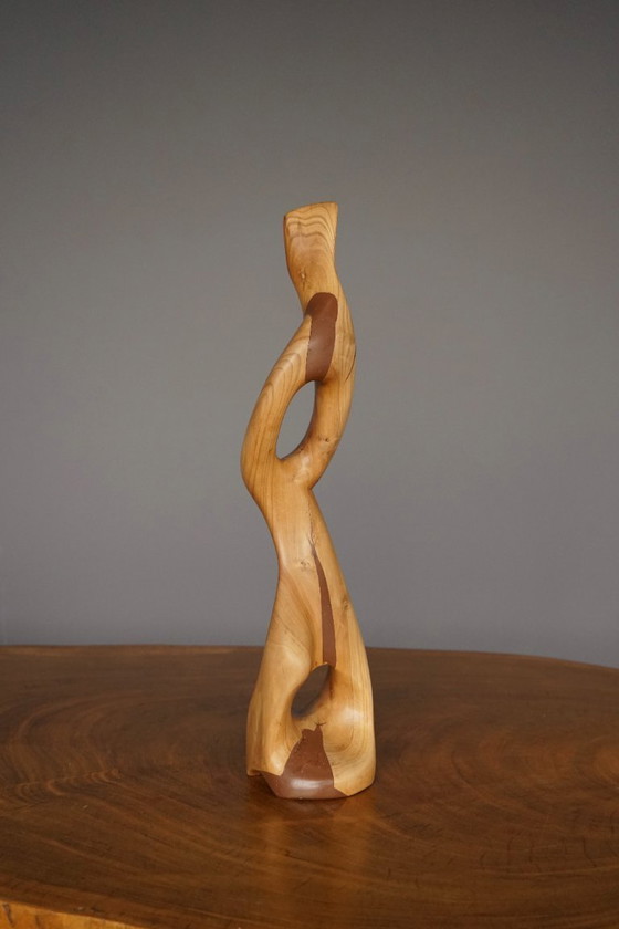 Image 1 of Mid-Century Abstract carved wooden Sculpture, 1968