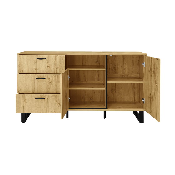 Image 1 of Urban Meuble buffetkast met 2 deuren en 3 laden in hout look 150*38*77cm