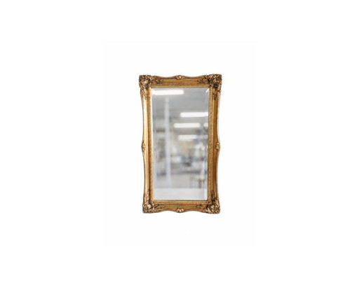 'Golden' Baroque Rococo style facet cut mirror wall mirror (Hollywood Regency style)