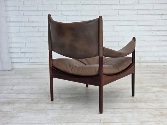 Anni '70, design danese di Kristian Vedel, Poltrona a schienale alto modello "Modus". – Poltrone, Leather (photo 12 of 21)