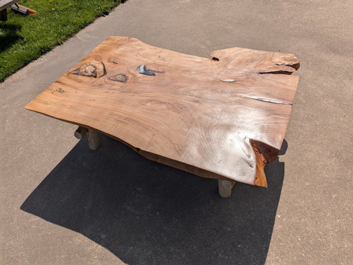 Tavolino unico rustico in tronco d'albero di faggio